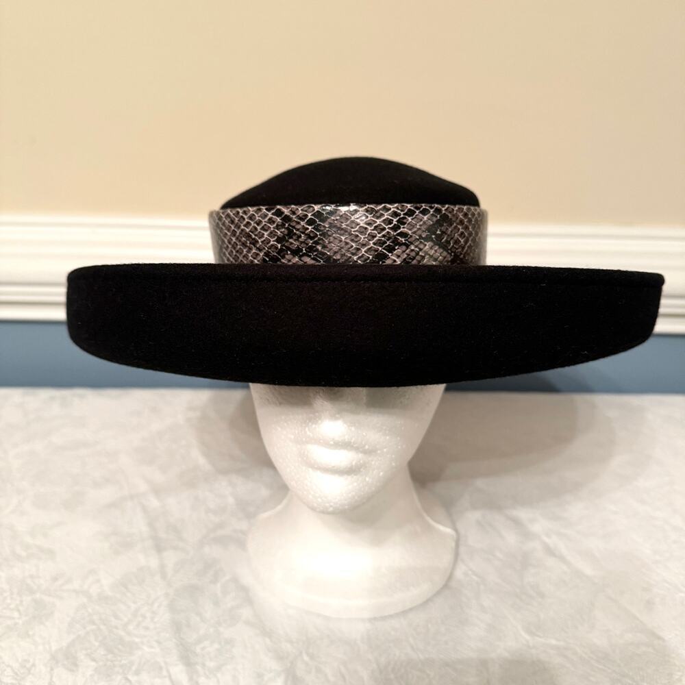 Classy, Vintage Miss Bierner Hat Faux Snake Skin Made in USA